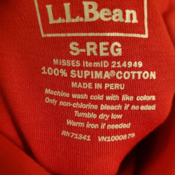LL Bean red supima cotton turtleneck - Picture 3 of 3